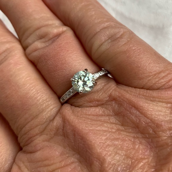 1.00 Ct. VVS1 Ice Blue Moissanite Ring, Size 7 - Picture 7 of 9